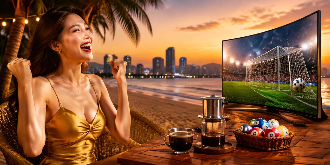 Người dùng xem kết quả xổ số tại Côn Đảo bên tách cà phê buổi sáng