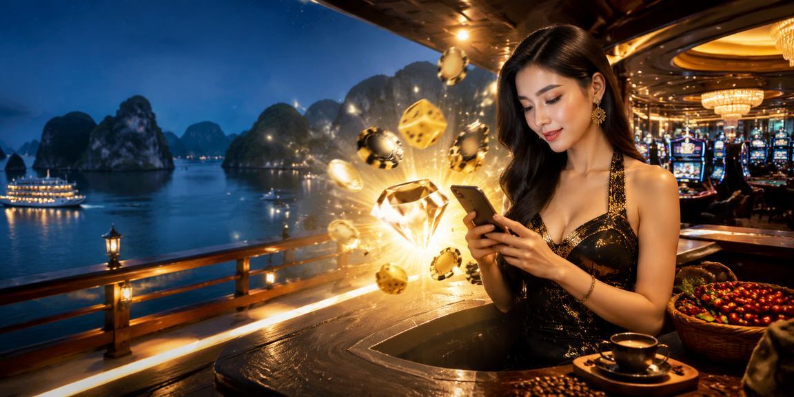 Người chơi tra cứu FAQ 584 trên điện thoại tại vịnh Hạ Long