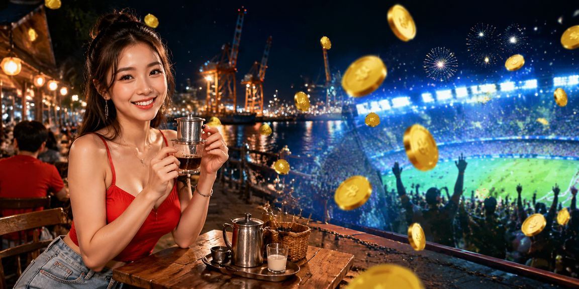 Người dùng Việt Nam thư giãn tại quán cà phê Hải Phòng và truy cập nền tảng 584 trên điện thoại
