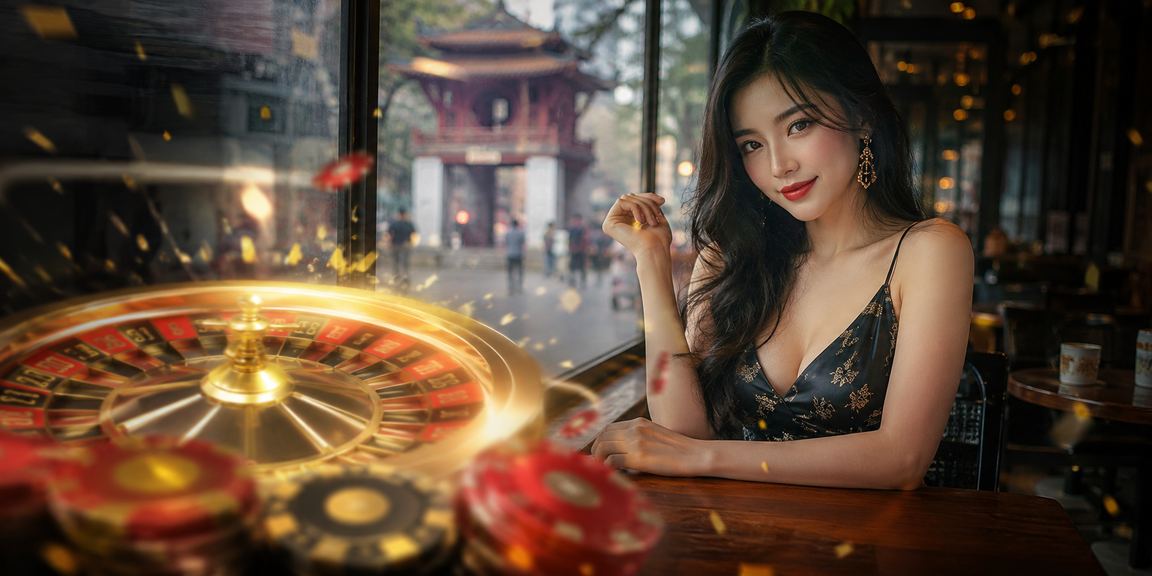 Bàn roulette tại quán cà phê phong cách Hà Nội